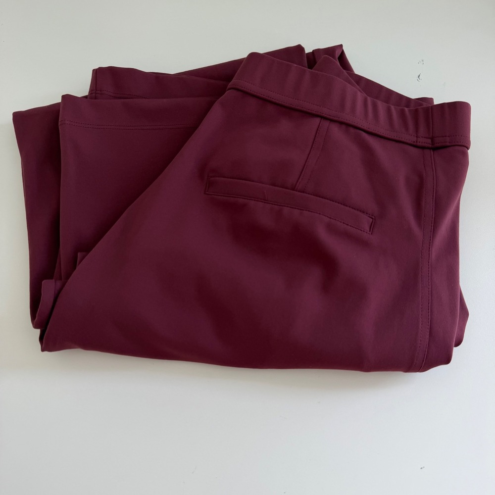 Halara Flex DayStretch High Waisted Pocket Work Flare Pants Womens Medium Maroon